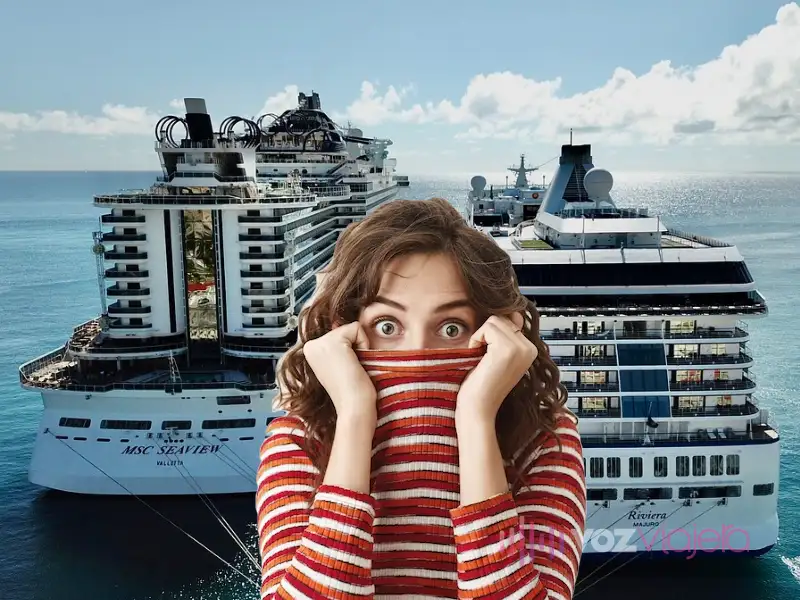Worried woman with two cruisers behind her.