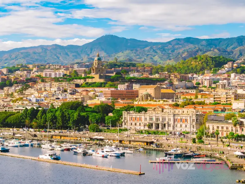 Messina, city of Sicily in Italy. View from the port.