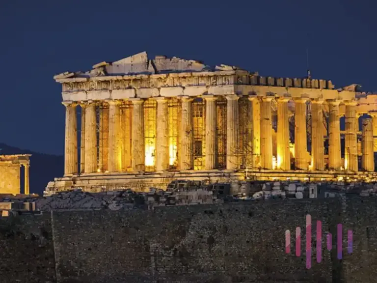 Night view of the Acropolis in Athens