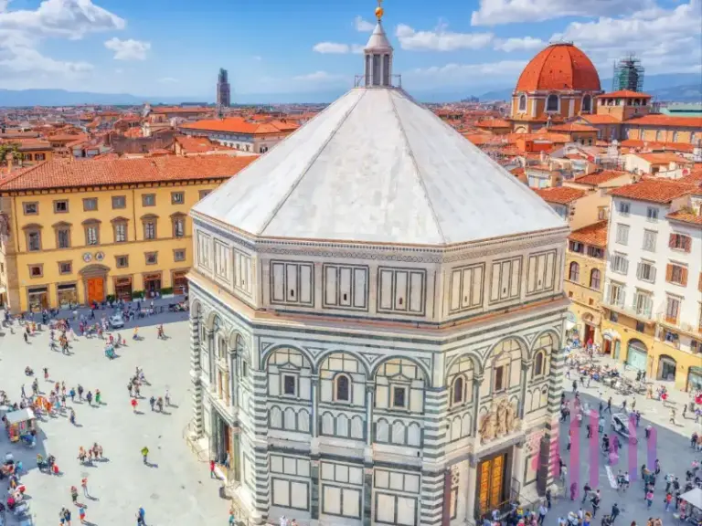 Baptistery of Saint John in Florence seen from above.
