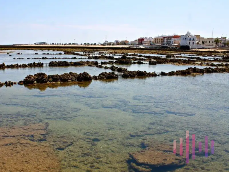 Fishing corrales on the beach of Chiclana