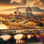 Representación de Florencia al atardecer.