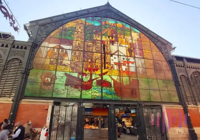 Facade of the Central Market of Málaga