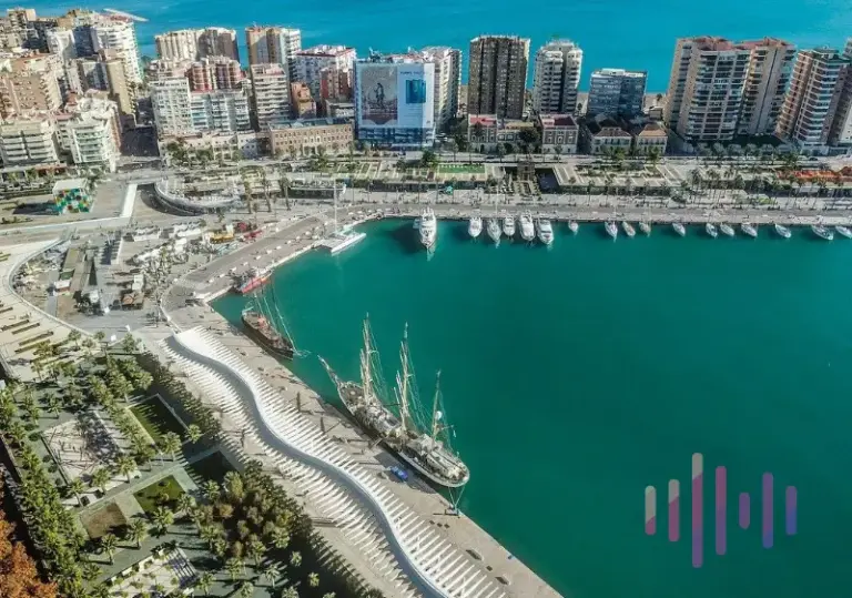Aerial view of the Port of Málaga